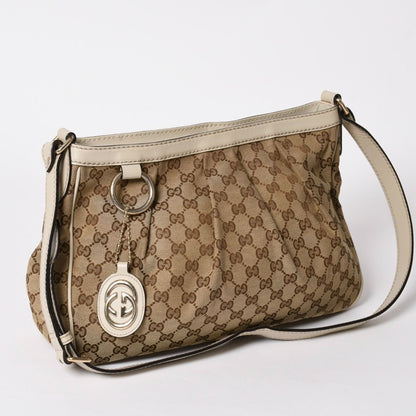 Gucci GG Canvas Sukey Shoulder Bag Brown Gold — view 3