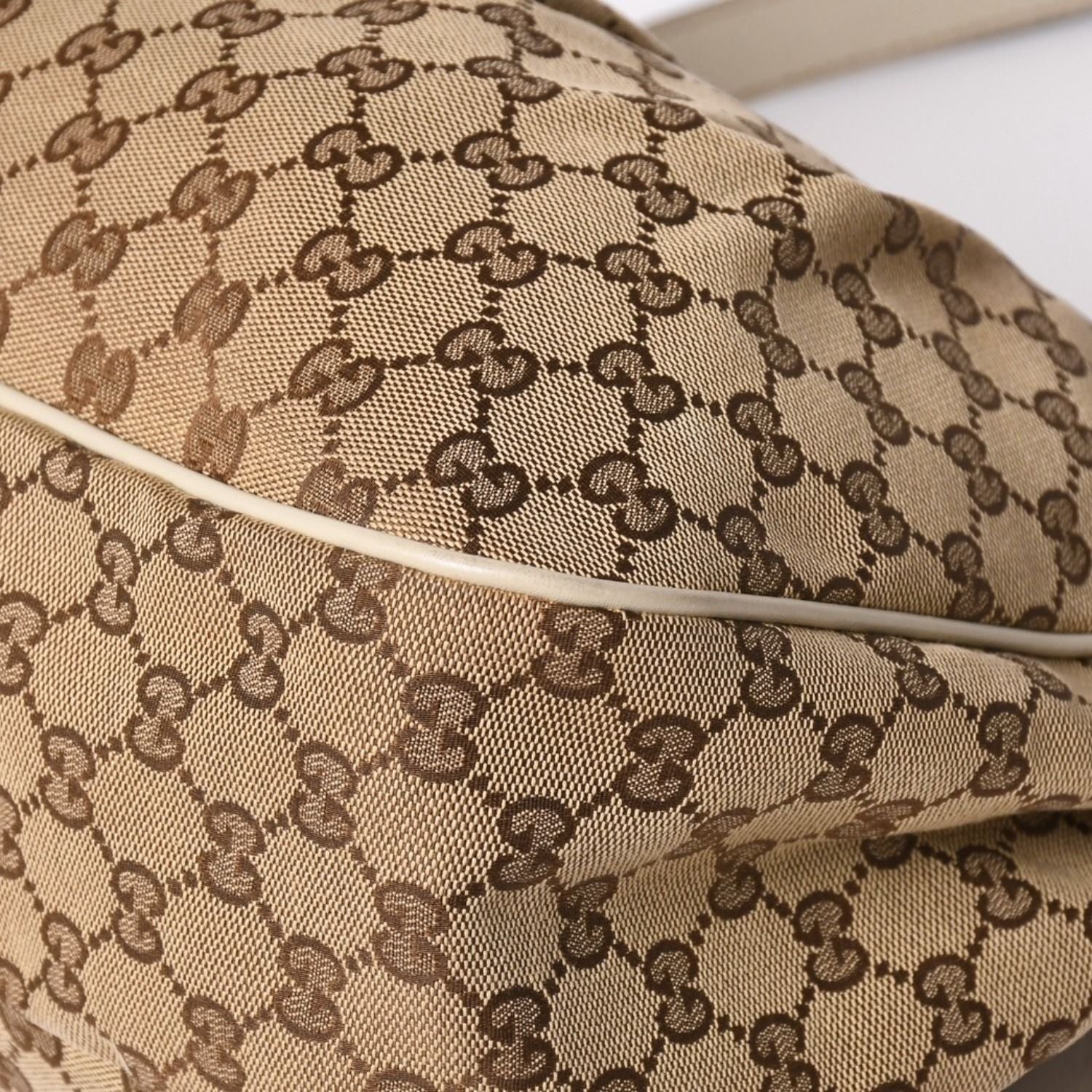Gucci GG Canvas Sukey Shoulder Bag Brown Gold — view 8