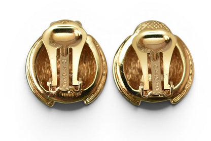 Dior Earrings Vintage Rhinestone Ladybird Red Gold — view 3