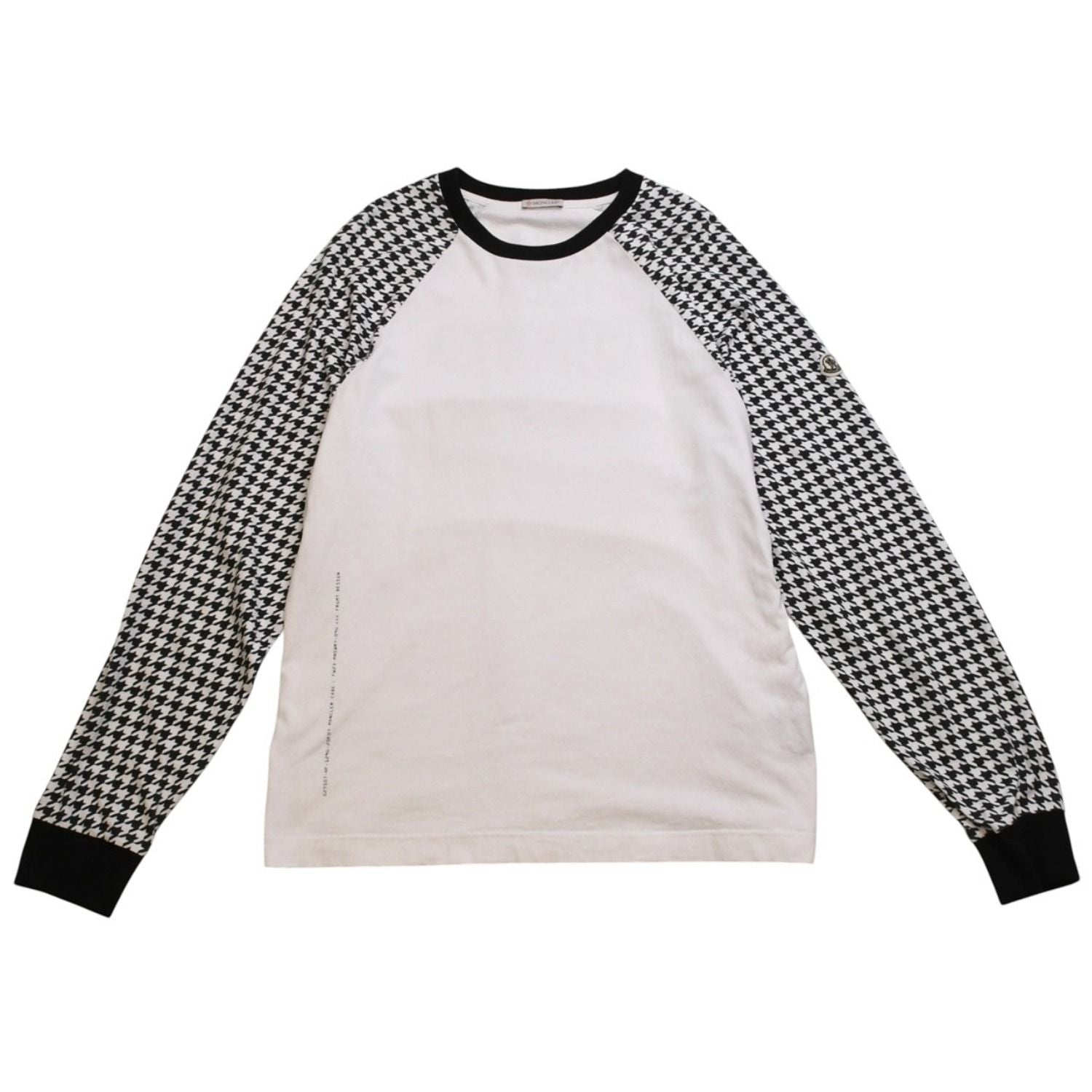 Moncler Frgmt Houndstooth Long Sleeve Top Black White T-Shirt