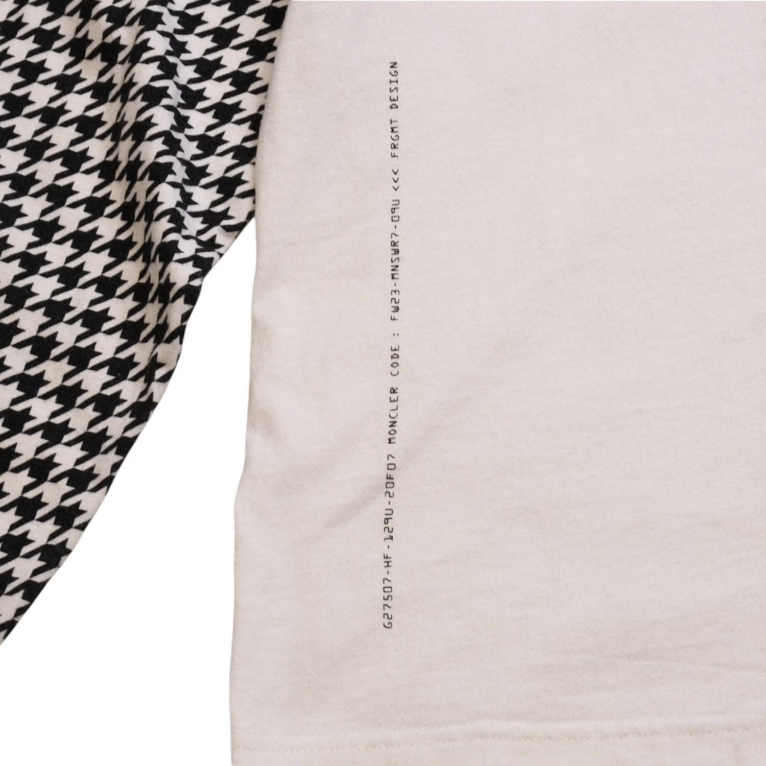 Moncler Frgmt Houndstooth Long Sleeve Top Black White T-Shirt — view 7