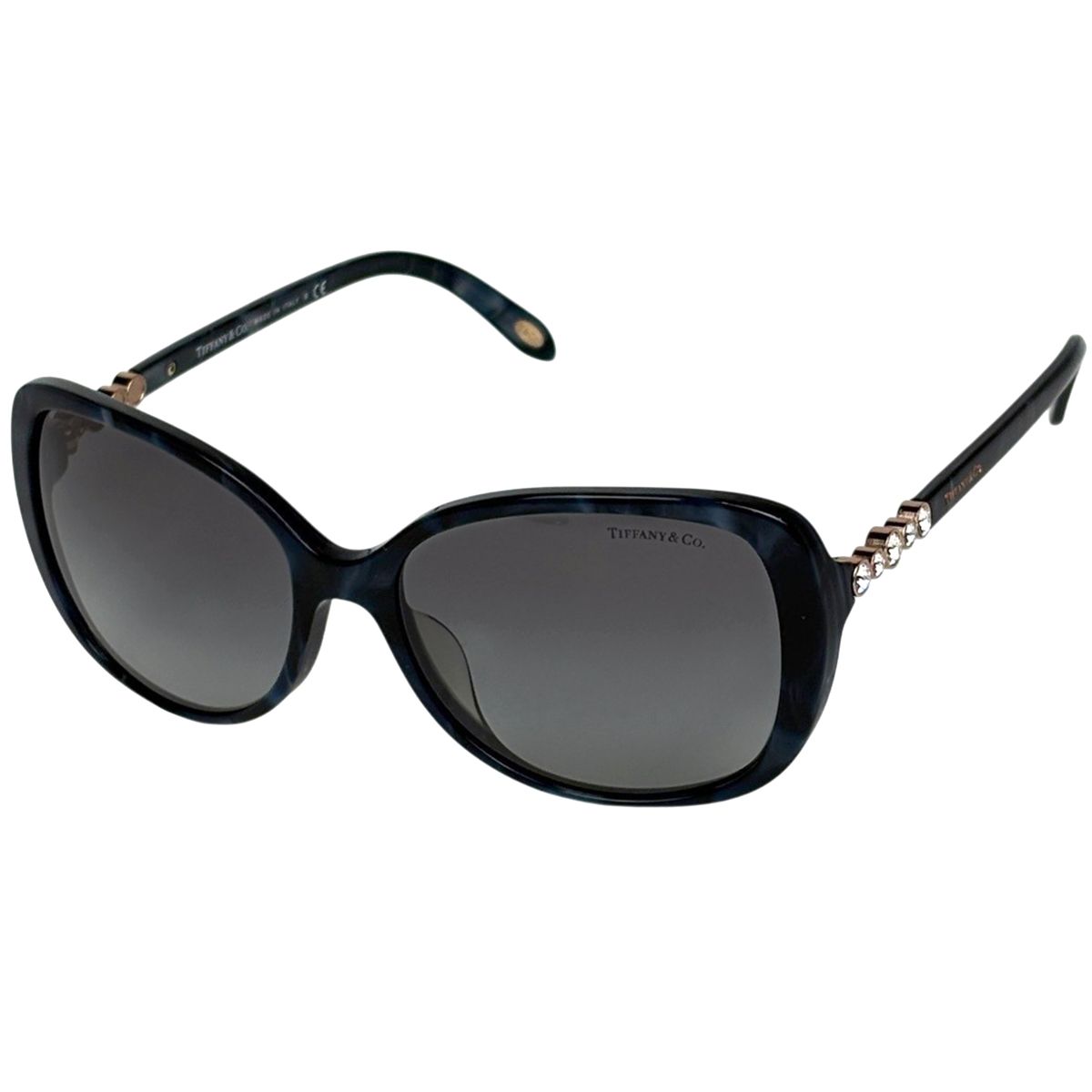 Tiffany & Co Rhinestone Sunglasses Acetate Blue Eyewear