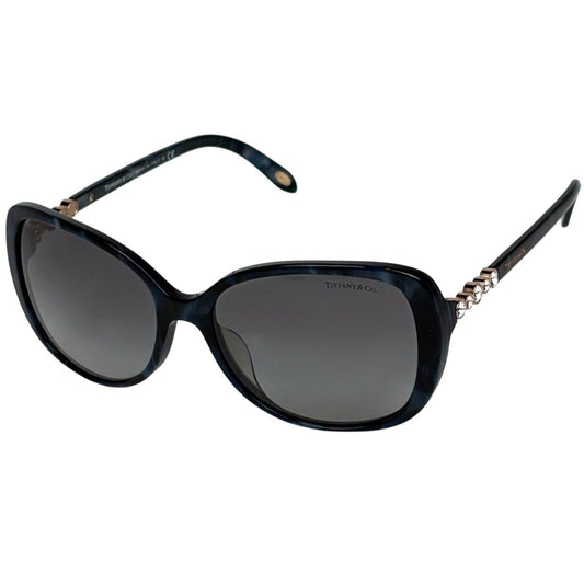 Tiffany & Co Rhinestone Sunglasses Acetate Blue Eyewear