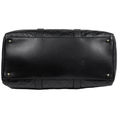 Chanel Bicolor Boston Bag 2-Way Quilted Leather Black — view 5