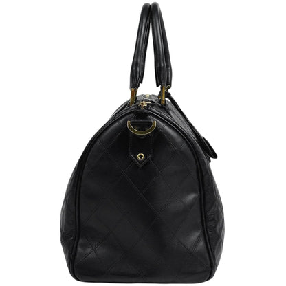 Chanel Bicolor Boston Bag 2-Way Quilted Leather Black — view 4