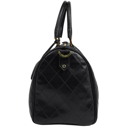Chanel Bicolor Boston Bag 2-Way Quilted Leather Black — view 2