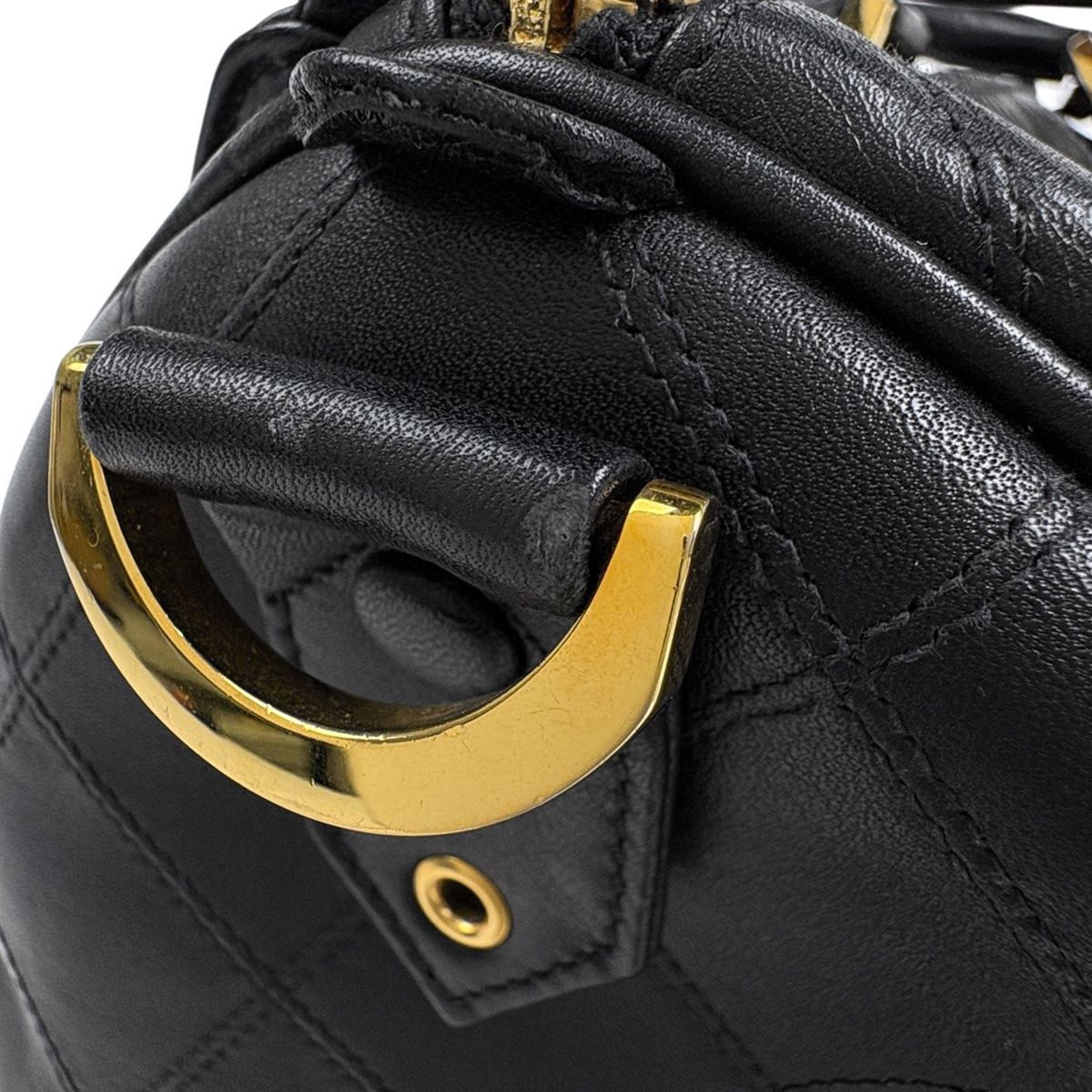 Chanel Bicolor Boston Bag 2-Way Quilted Leather Black — view 9