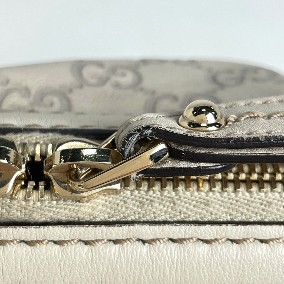 Gucci Guccissima Ski Handbag Signature 2-Way Shimarais the Ivory — view 5