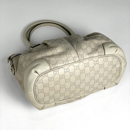 Gucci Guccissima Ski Handbag Signature 2-Way Shimarais the Ivory — view 2
