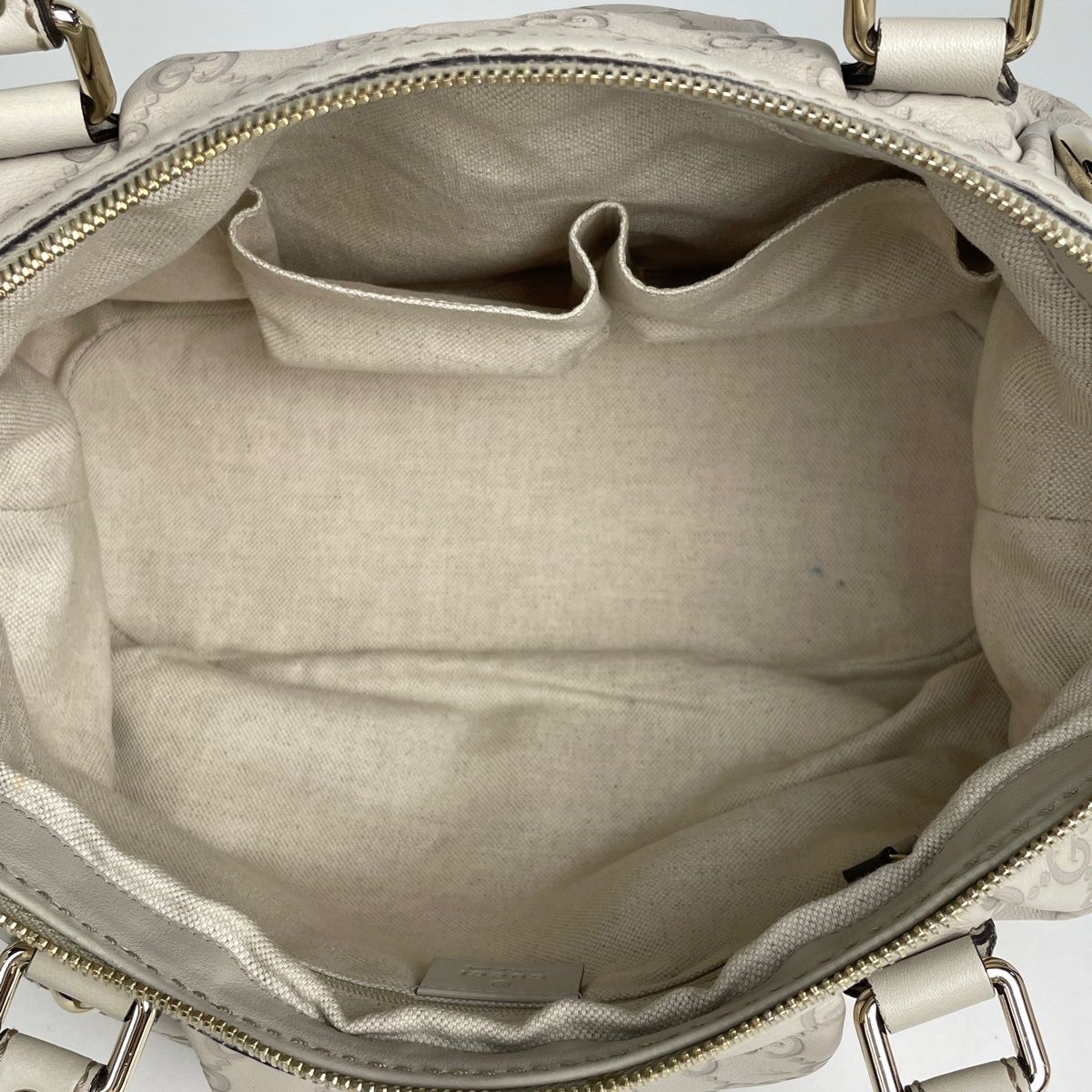 Gucci Guccissima Ski Handbag Signature 2-Way Shimarais the Ivory — view 8