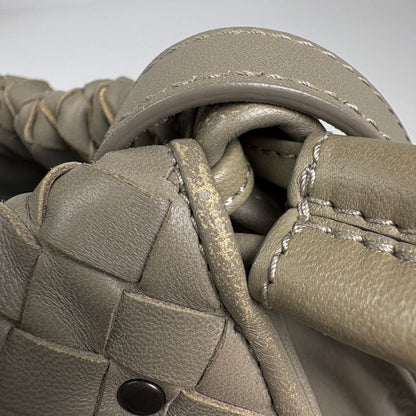 Bottega Veneta Intrecciato Shoulder Bag Drawstring Leather Gray — view 7