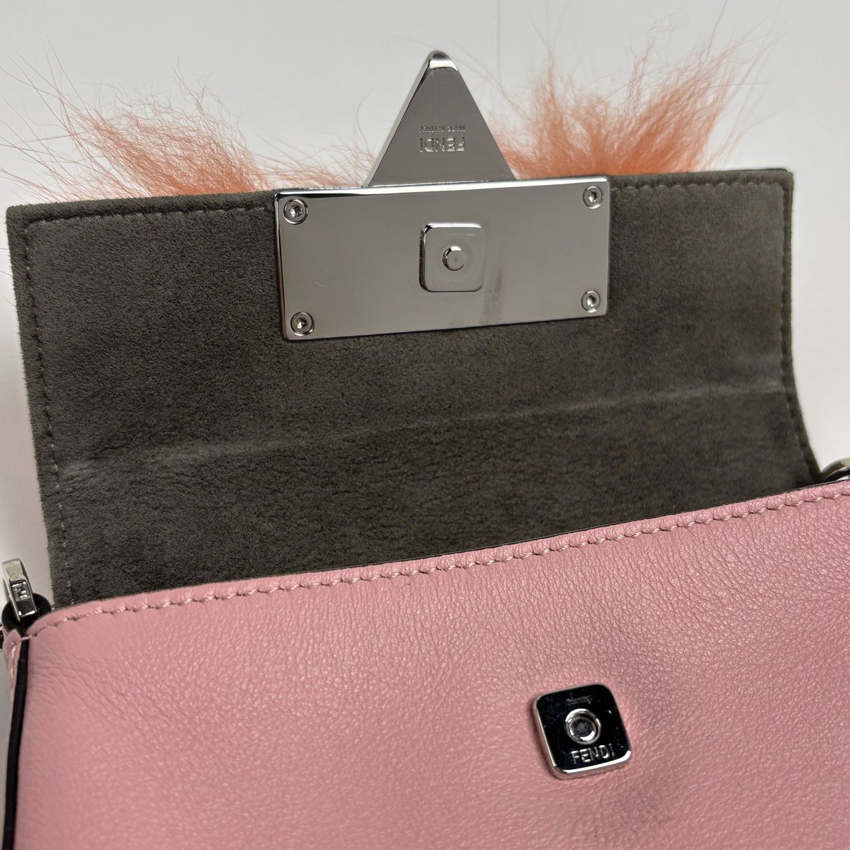 Fendi Micro Baguette 2-Way Mon Star Leather Pink Handbag — view 7