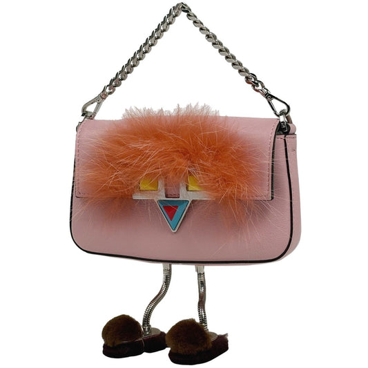 Fendi Micro Baguette 2-Way Mon Star Leather Pink Handbag