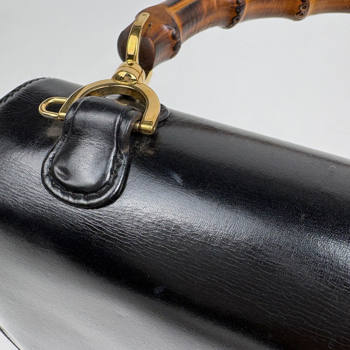 Gucci Bamboo Handbag Vintage Leather Black — view 9