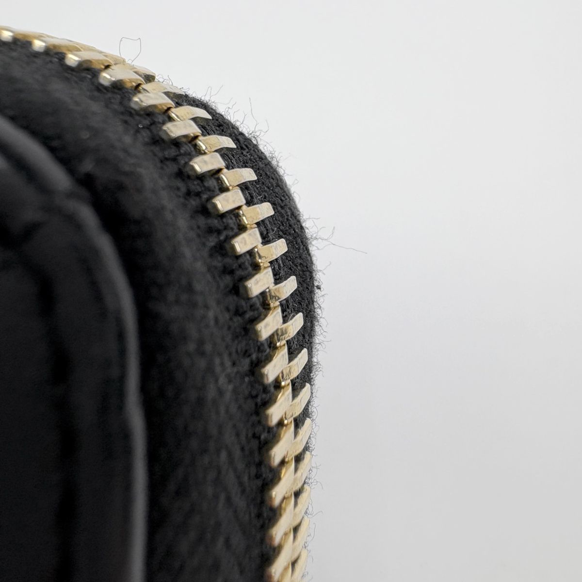 Chanel CC Logo Zip Around Wallet Quilted Leather Black — view 8