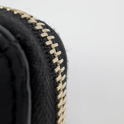Chanel CC Logo Zip Around Wallet Quilted Leather Black — view 8