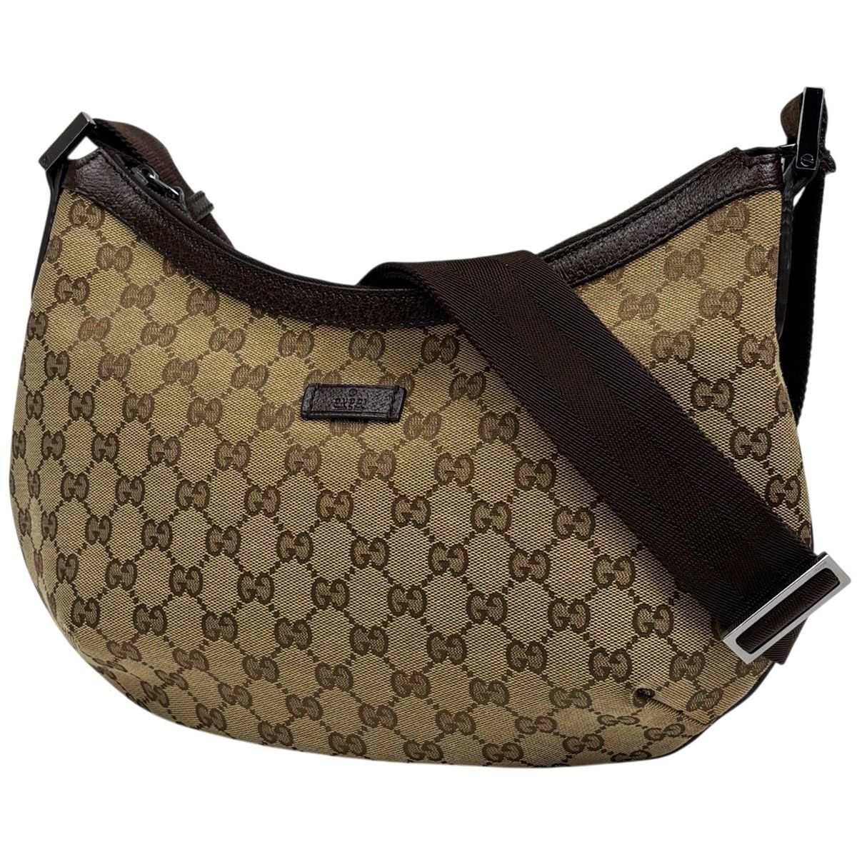 Gucci GG Pattern Shoulder Bag Canvas Beige Brown
