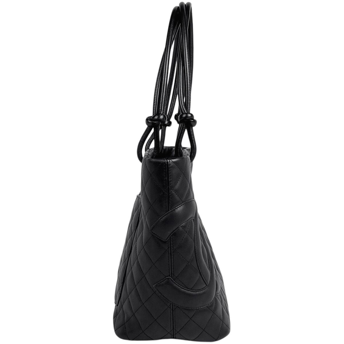 Chanel Cambon Line Large Tote CC Logo Shoulder Bag Leather Black — view 4