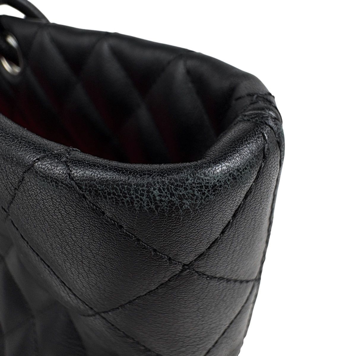 Chanel Cambon Line Large Tote CC Logo Shoulder Bag Leather Black — view 9