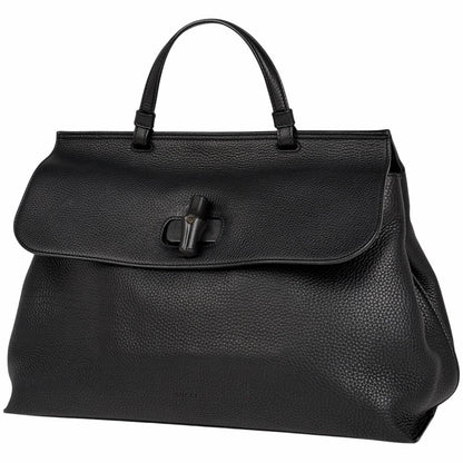 Gucci Bamb Daily Handbag 2-Way Leather Black