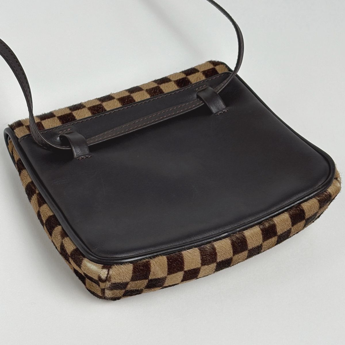 Louis Vuitton Gazelle Calf Hair Shoulder Bag Damier Sauvage Brown — view 2