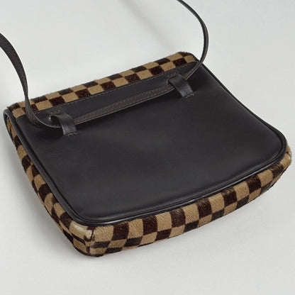 Louis Vuitton Gazelle Calf Hair Shoulder Bag Damier Sauvage Brown — view 2