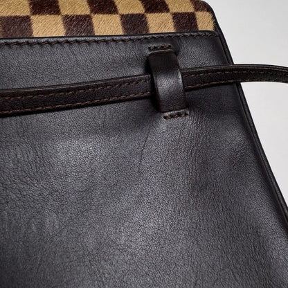 Louis Vuitton Gazelle Calf Hair Shoulder Bag Damier Sauvage Brown — view 5