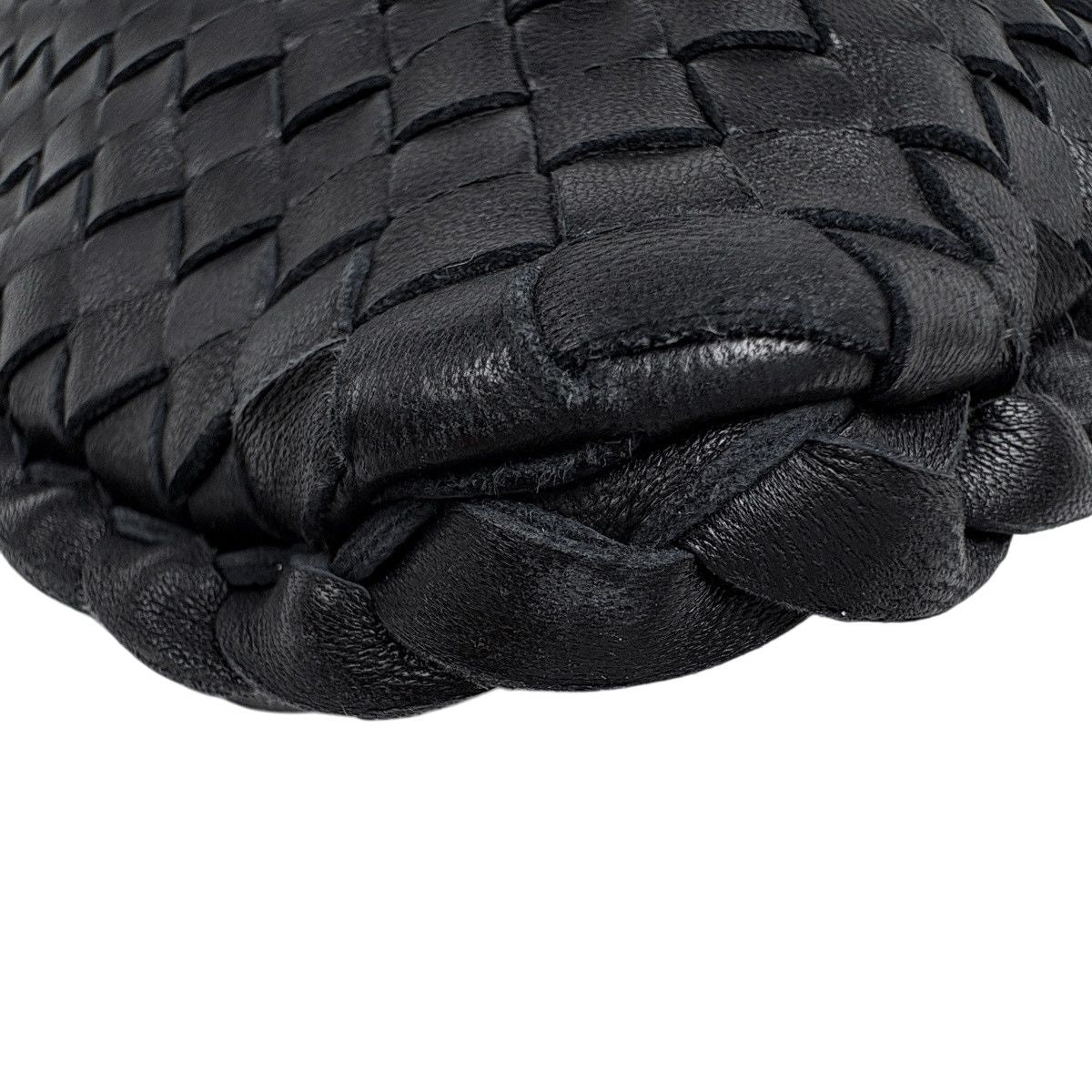 Bottega Veneta Intrecciato Shoulder Bag Hobo Leather Black — view 6