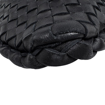 Bottega Veneta Intrecciato Shoulder Bag Hobo Leather Black — view 6
