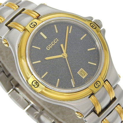 Gucci Stainless Steel Gold Plated Silver Kuo Analog Display Gray Dial Watch — view 3