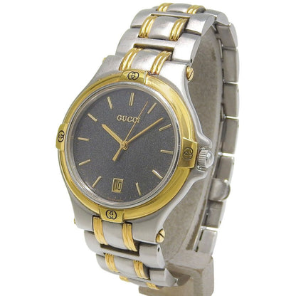 Gucci Stainless Steel Gold Plated Silver Kuo Analog Display Gray Dial Watch — view 2