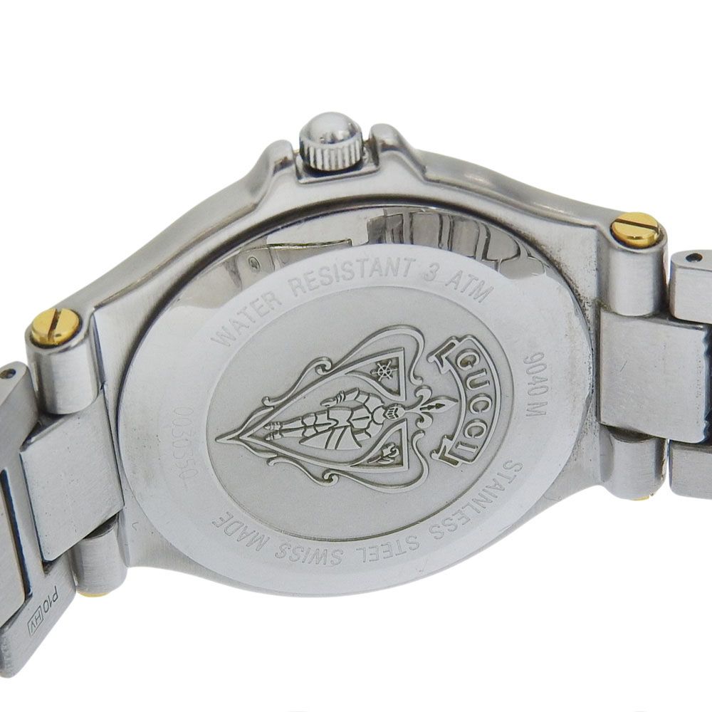 Gucci Stainless Steel Gold Plated Silver Kuo Analog Display Gray Dial Watch — view 6