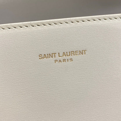 Saint Laurent Paris Handbag Cassandra Top Handle Bag White Gold Leather — view 9