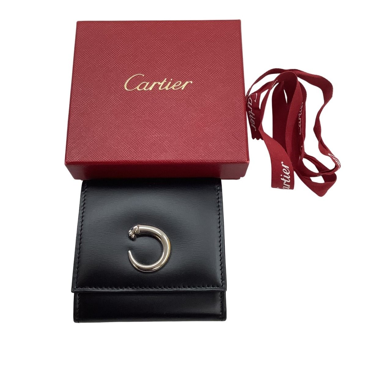 Cartier Wallet Coin Purse Panthère L Black