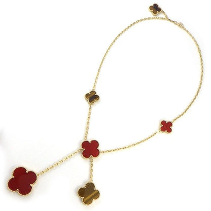 Van Cleef & Arpels Necklace Magic Alhambra 6 Motifs Carnelian Tiger Eye 18k — view 2