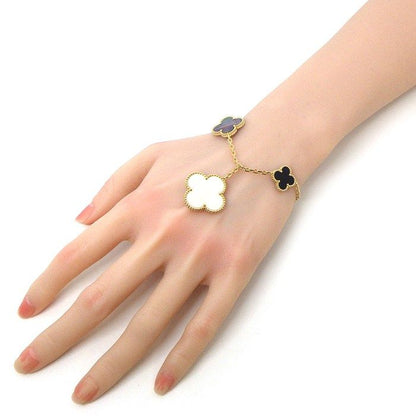 Van Cleef & Arpels Bracelet Magic Alhambra 5 Motifs Onyx White Gray Shell 18k — view 8