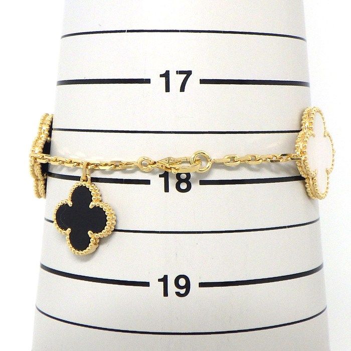 Van Cleef & Arpels Bracelet Magic Alhambra 5 Motifs Onyx White Gray Shell 18k — view 9