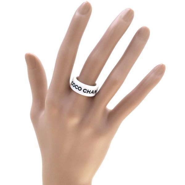 Chanel Logo Ring White — view 9