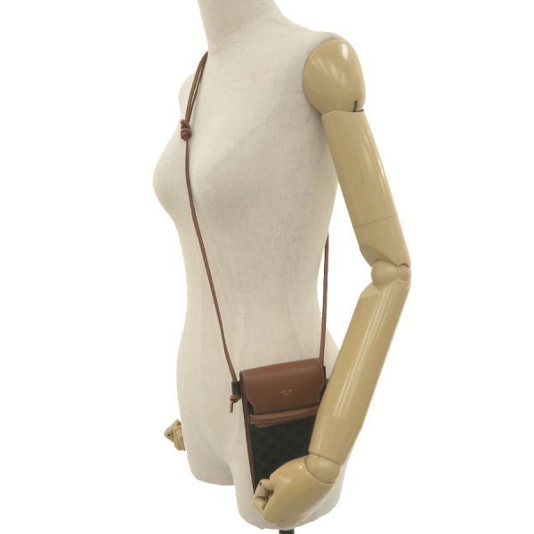 Celine Mobile Pouch Trio Canvas &lambskin — view 9