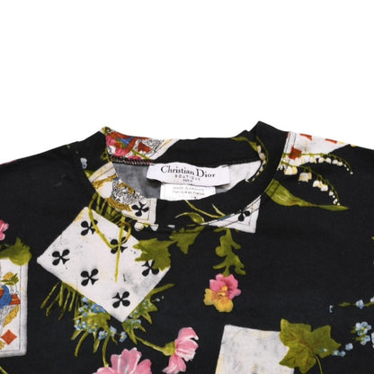 Dior Short Sleeve T-Shirt 36 Botanical Playing Cards All Over Print Vintage — view 3