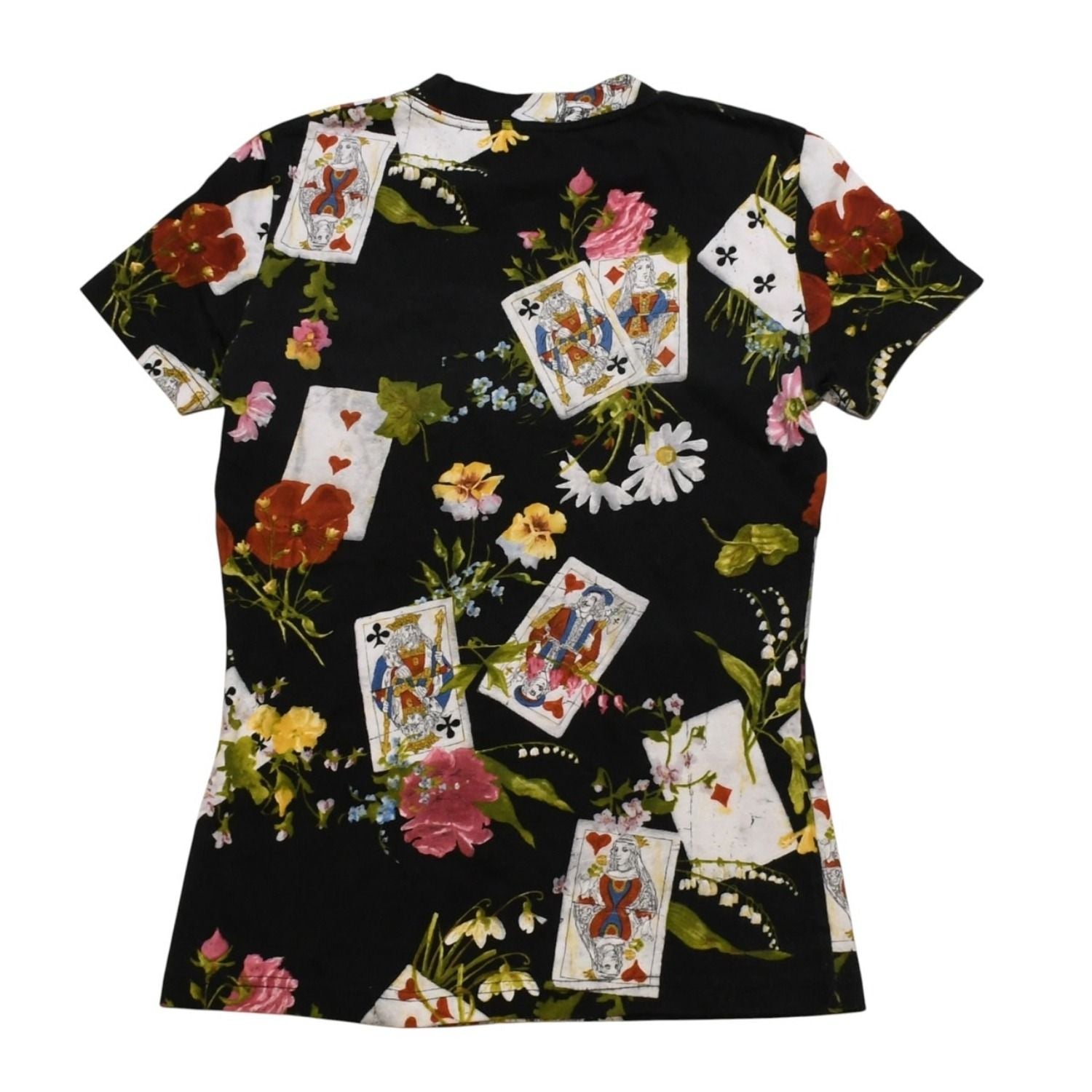 Dior Short Sleeve T-Shirt 36 Botanical Playing Cards All Over Print Vintage — view 2