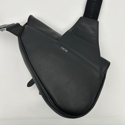 Dior Saddle Bag Black Calfskin Gold — view 3