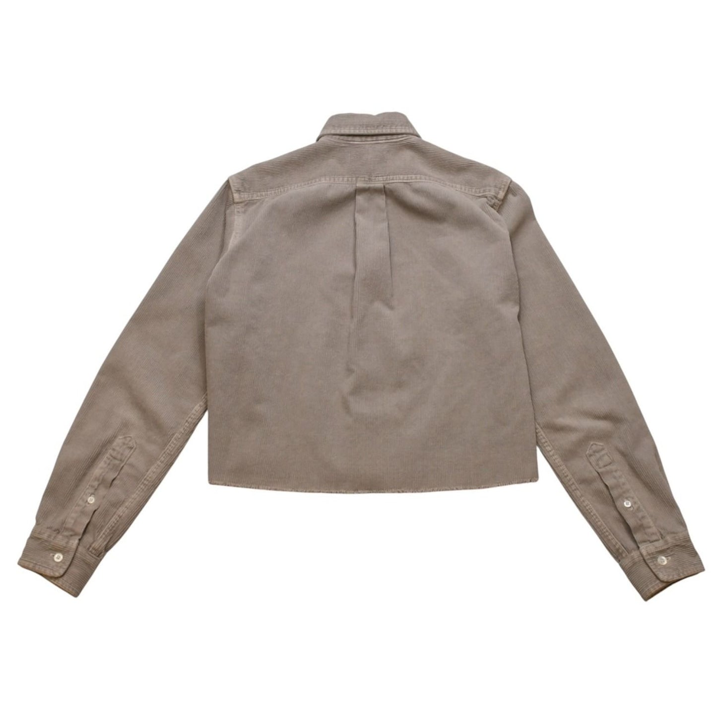 Miu Miu Garment Dye Corduroy Shirt Short Length Cropped Washed Fabric Gray — view 2
