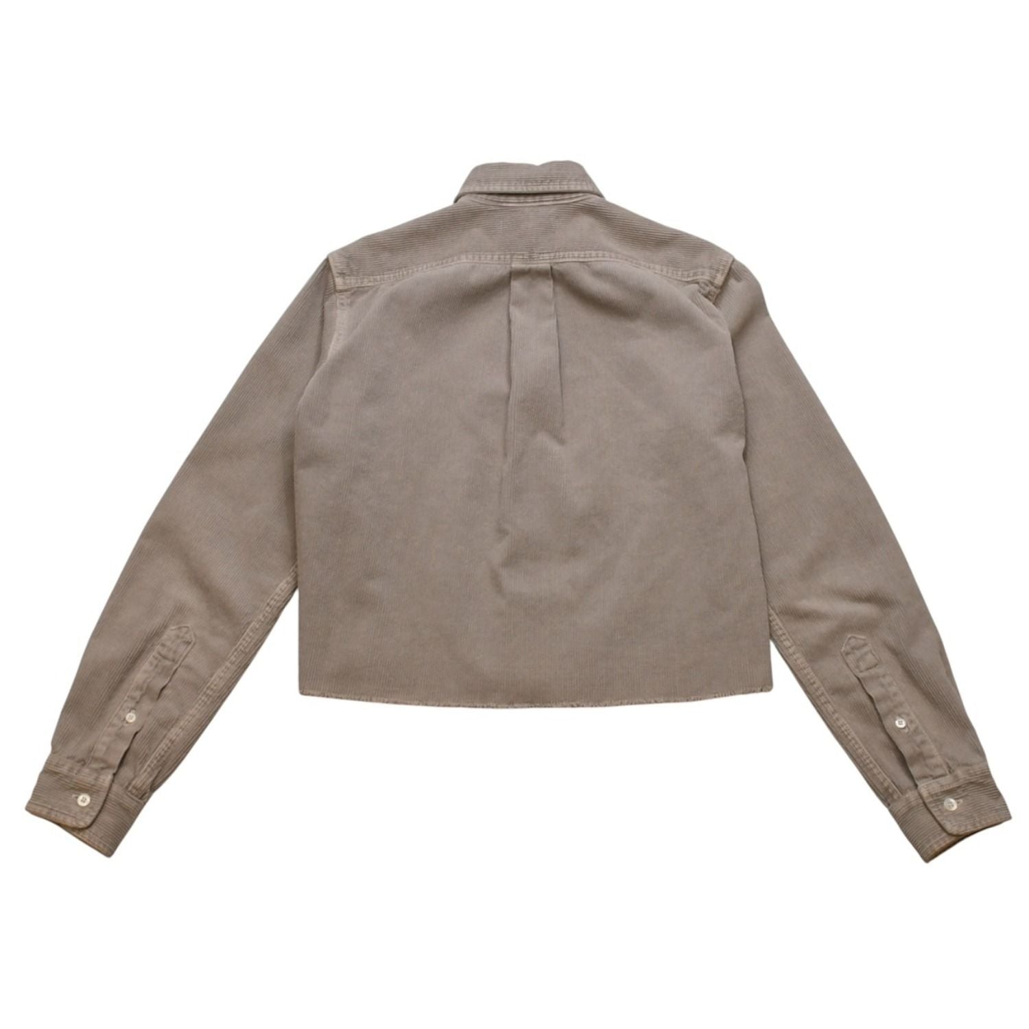 Miu Miu Garment Dye Corduroy Shirt Short Length Cropped Washed Fabric Gray — view 2