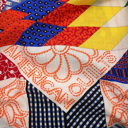 Hermes Shawl Carre 140 Geant American Quilts Cashmere Silk Scarf — view 3