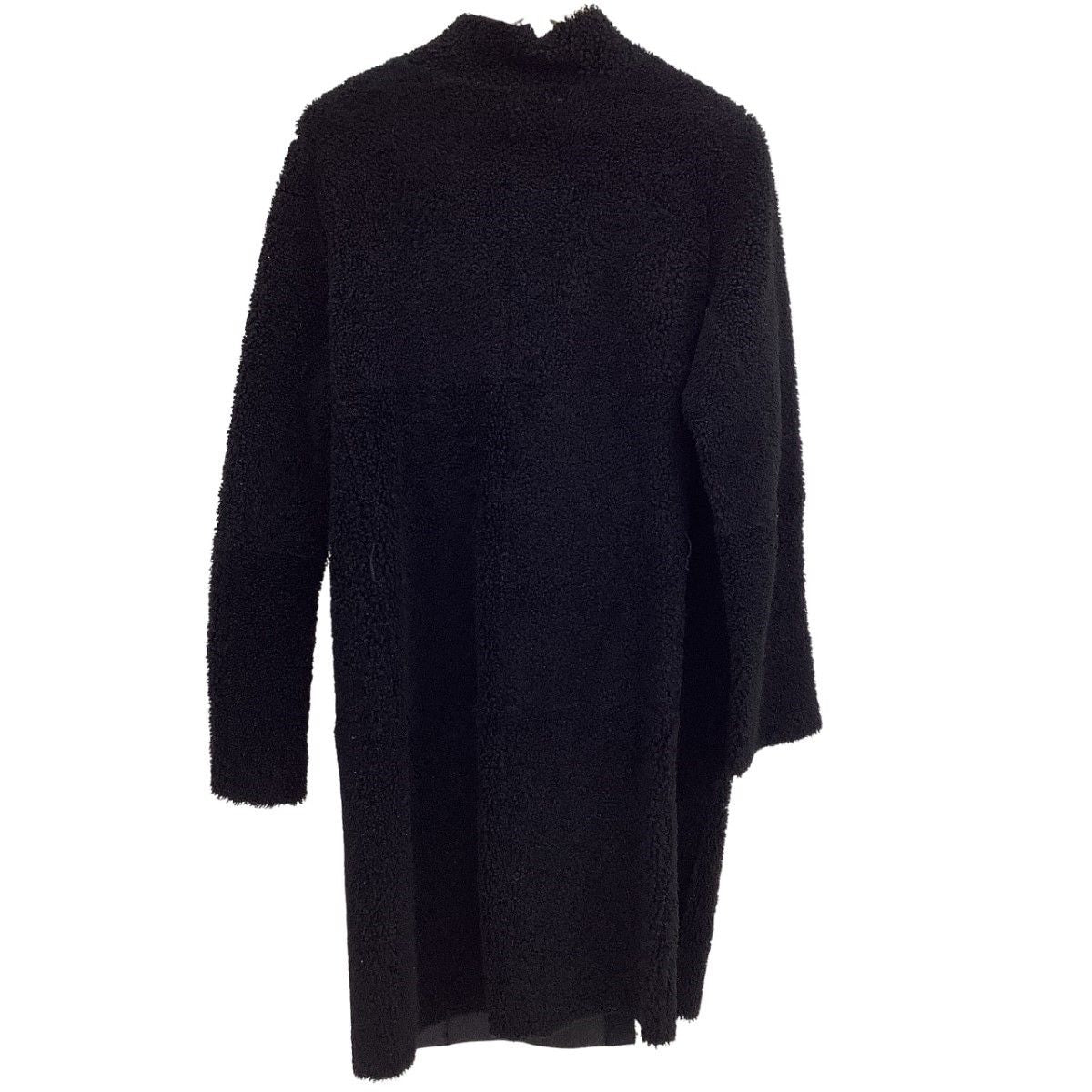 Max Mara Coat Fleece Inside Leather 42 Black — view 2