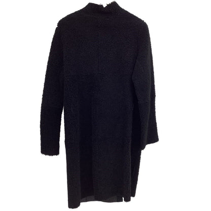 Max Mara Coat Fleece Inside Leather 42 Black — view 2
