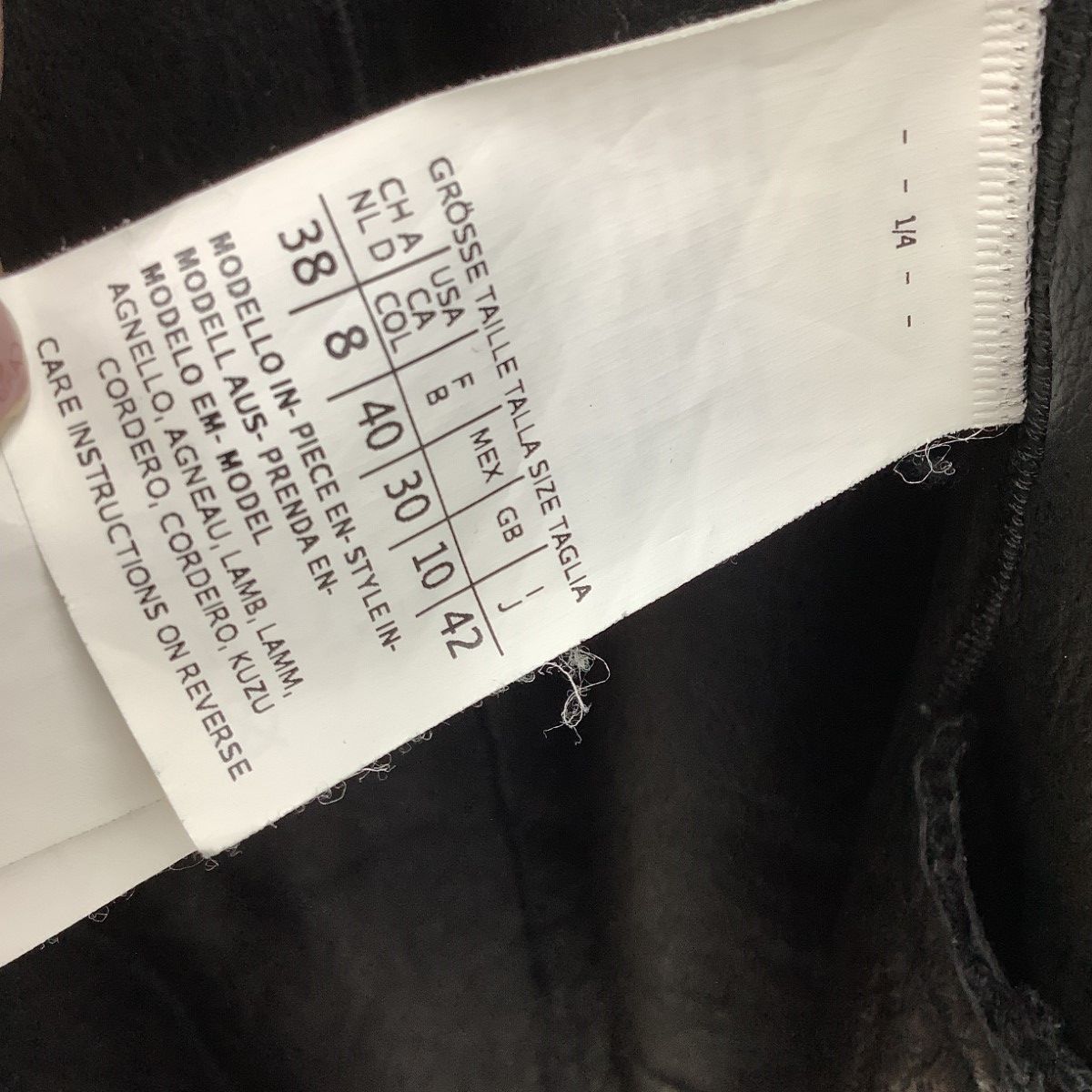 Max Mara Coat Fleece Inside Leather 42 Black — view 5