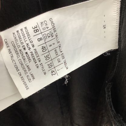 Max Mara Coat Fleece Inside Leather 42 Black — view 5