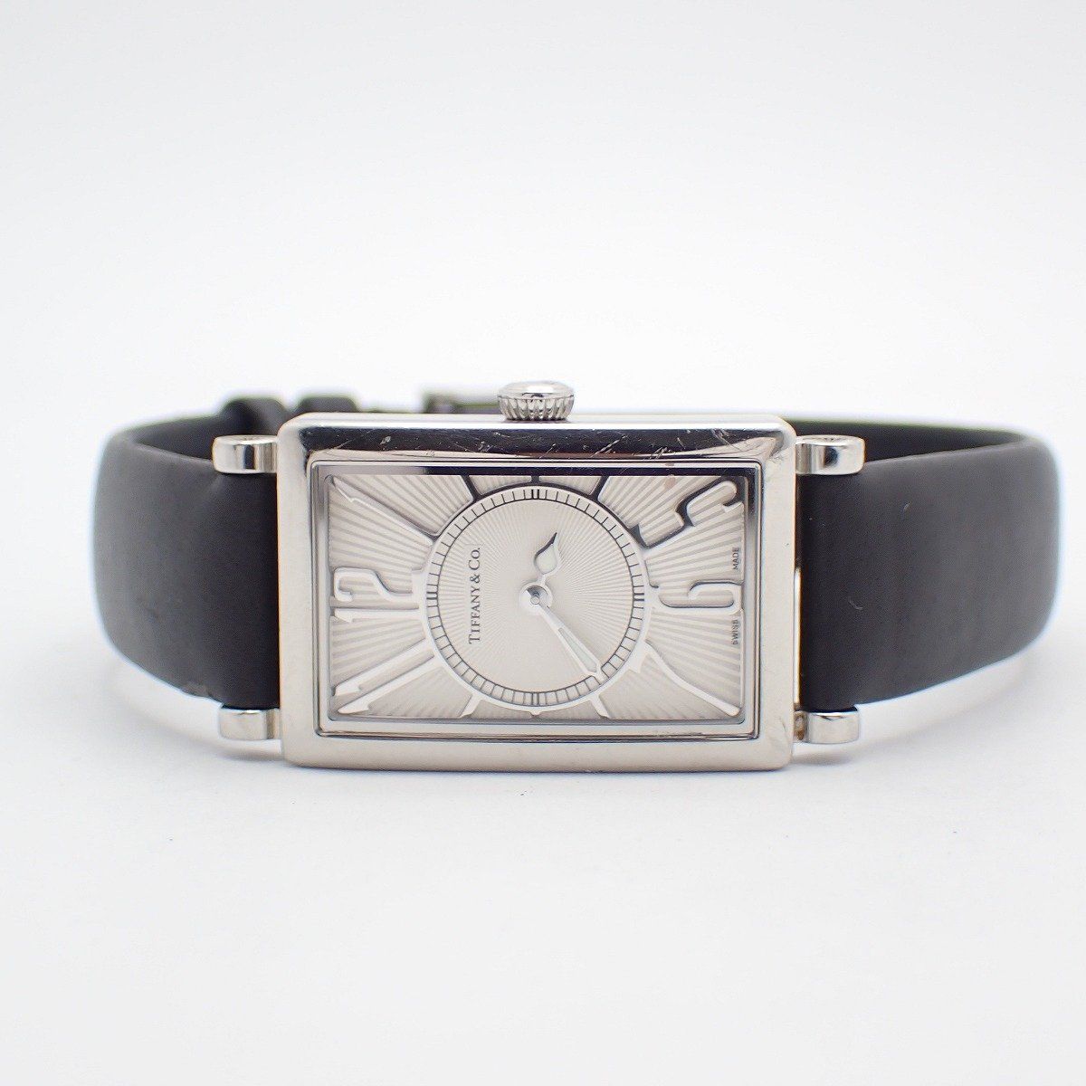 Tiffany & Co Gallery Quartz Watch White Dial Leather Strap Pawn — view 2